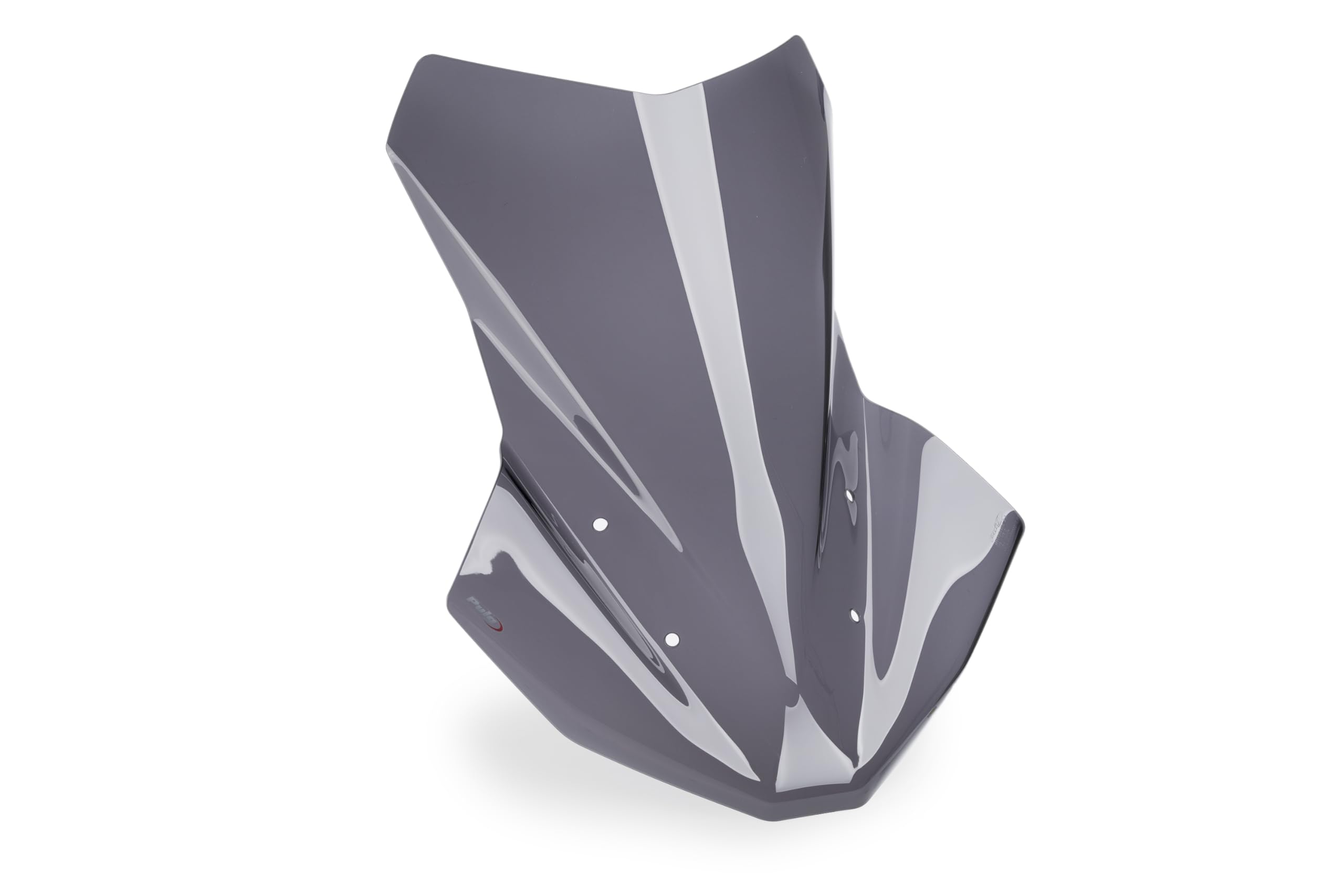 Puig 22321F Touring windscreen made of 4 mm acrylic with UV protection, rounded profile, aerodynamic design, easy installation and TÜV approval for road use, Dark Smoke