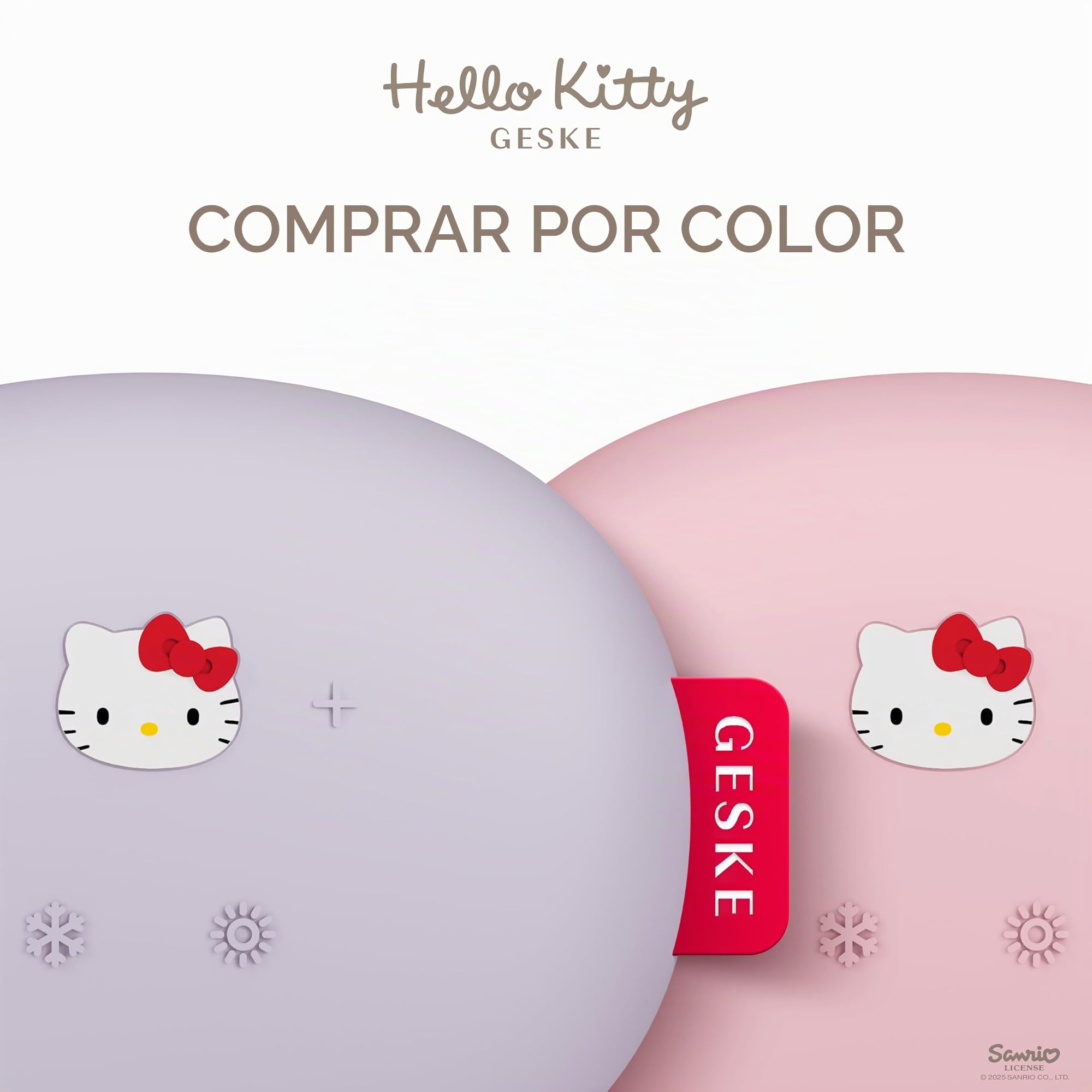 GESKE x Hello Kitty | SmartAppGuided™ Sonic Warm & Cool Mask | 8 en 1 | Máscara facial LED de belleza | Terapia luz roja | calor | Enfriamiento | Mayor absorción del cuidado facial | masajeador facial