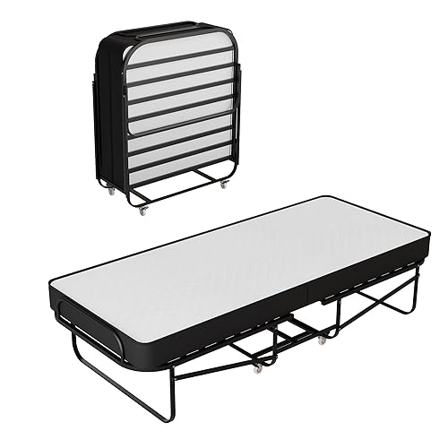 Mattress Solution Cama plegable plegable de 14 pulgadas con colchones de espuma viscoelástica de 3 pulgadas marco plegable de metal resistente