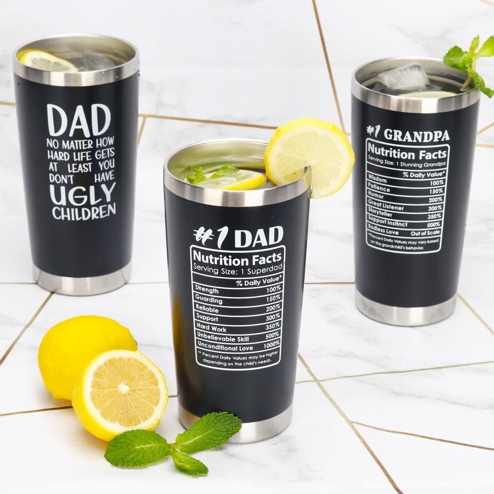 Breezy Valley Gifts for Dad Tumbler, Dads Gifts from Kids Daughter Son - Best Dad Ever Gift, Birthday Gift for Father, #1 Dad Cup Tumbler, 20oz - Image 4