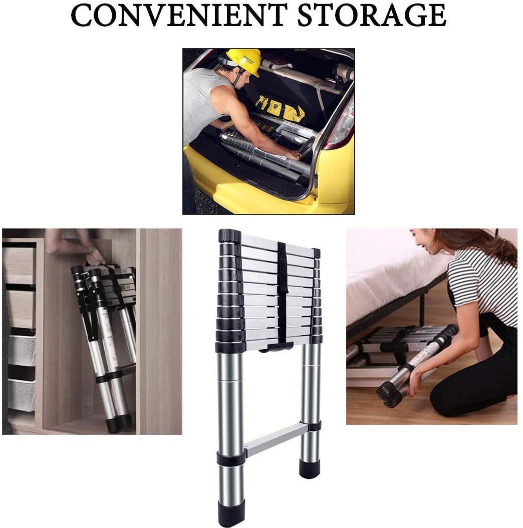 GOBBLER 7.2m (24 ft) Portable & Compact Ultra-Stable Aluminium Telescopic Ladder Multipurpose Step Ladder for Home & Outdoor use; 16 Steps (GB-TL15 7.2m) — Amazon image 6