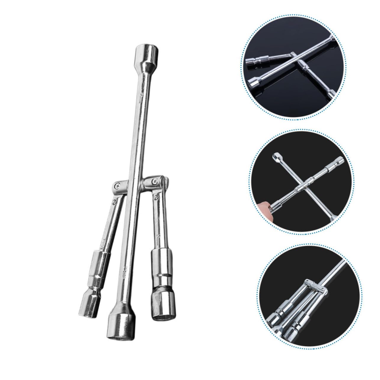 HAPINARY Folding Way Car Tire Wrench Durable Lug Spanner with Comfortable Grip for Easy Operation Convenient Tool for Tire Repair and Maintenance