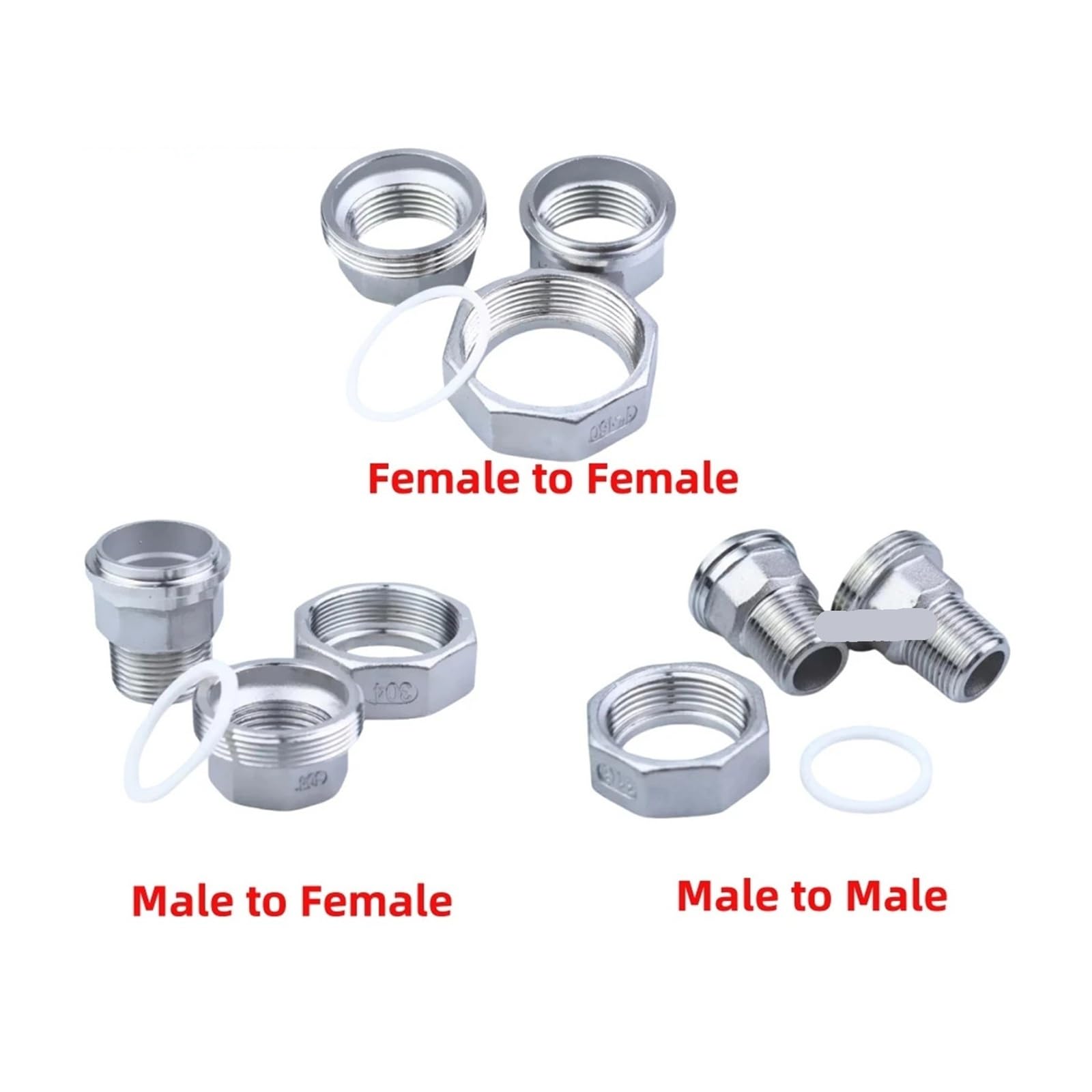 304SS BSP F/M Anschluss 1/4-2" Gussrohrverschraubung 1 Stück