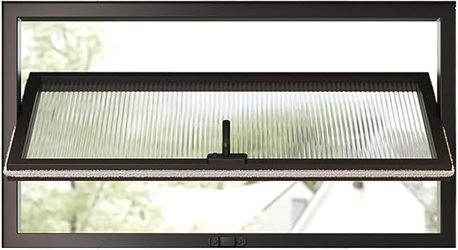 Aluminum Food Truck Service Window, Vending Windows with Tempered Glass, Soundproof Lower Leaning Sash Screen for Replacement Apartment PartitionBlack-Changhong Glass,25x40cm