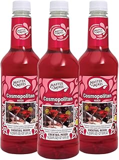 Master of Mixes Cosmopolitan Drink Mix, Ready To Use, 1 Liter Bottle (33.8 Fl Oz), Pack of 3