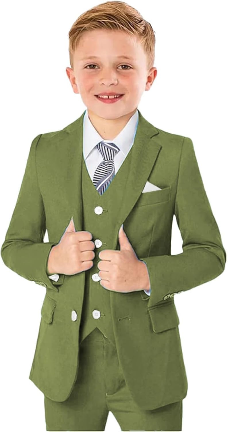 Boys 3 Piece Jacket Pants Suits Toddler Tuxedo Suit Set for Teen Boys Kids Wedding