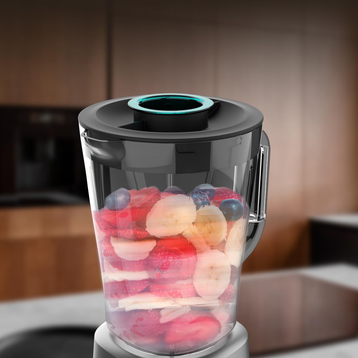 Cecotec Blender Power Black Titanium 1300MAX B. Puissance maximale de 1300 W, 20000 RPM, Lames en titane à 4 feuilles, Carafe de 1,5 L, 2 vitesses, Fonction Pulse, Broie la glace facilement, Noir