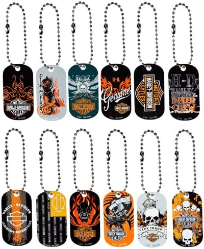 Harley Davidson Dog Tag Key Chains Set of 12