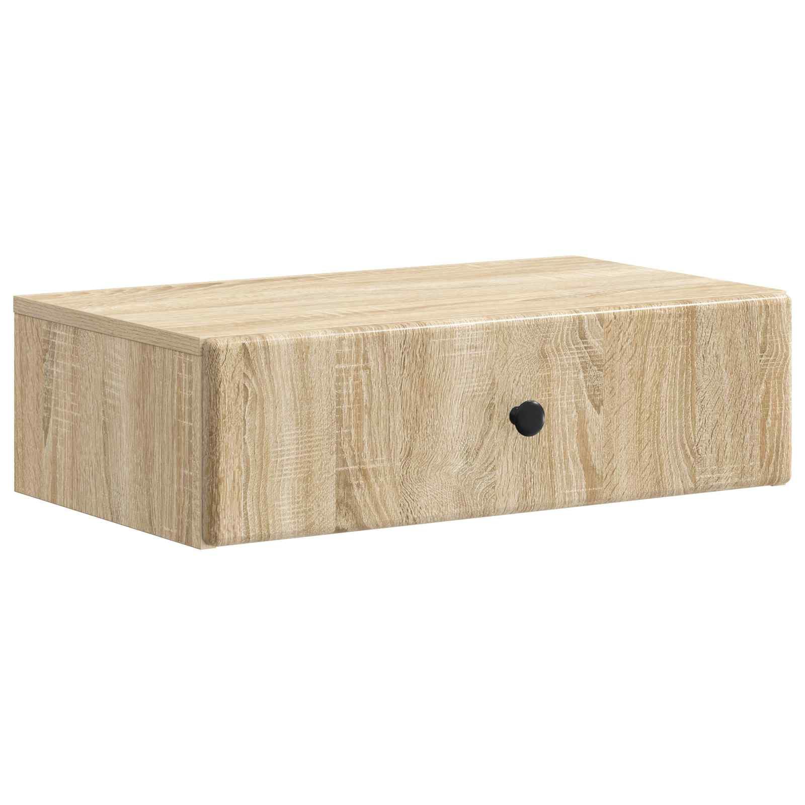 Table d'appoint murale chêne Sonoma 59cm avec tiroir de rangement