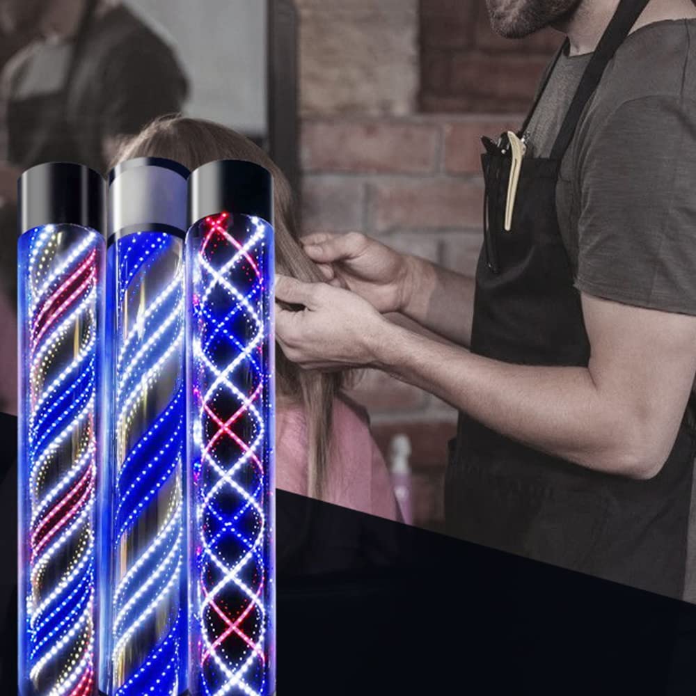 LED Barberos Polo Peluquería Logotipo Interior Exterior Impermeable Luz Giratoria Peluquería Cartel Abierto Ahorre Energía Luz De Pared Montada En La Pared