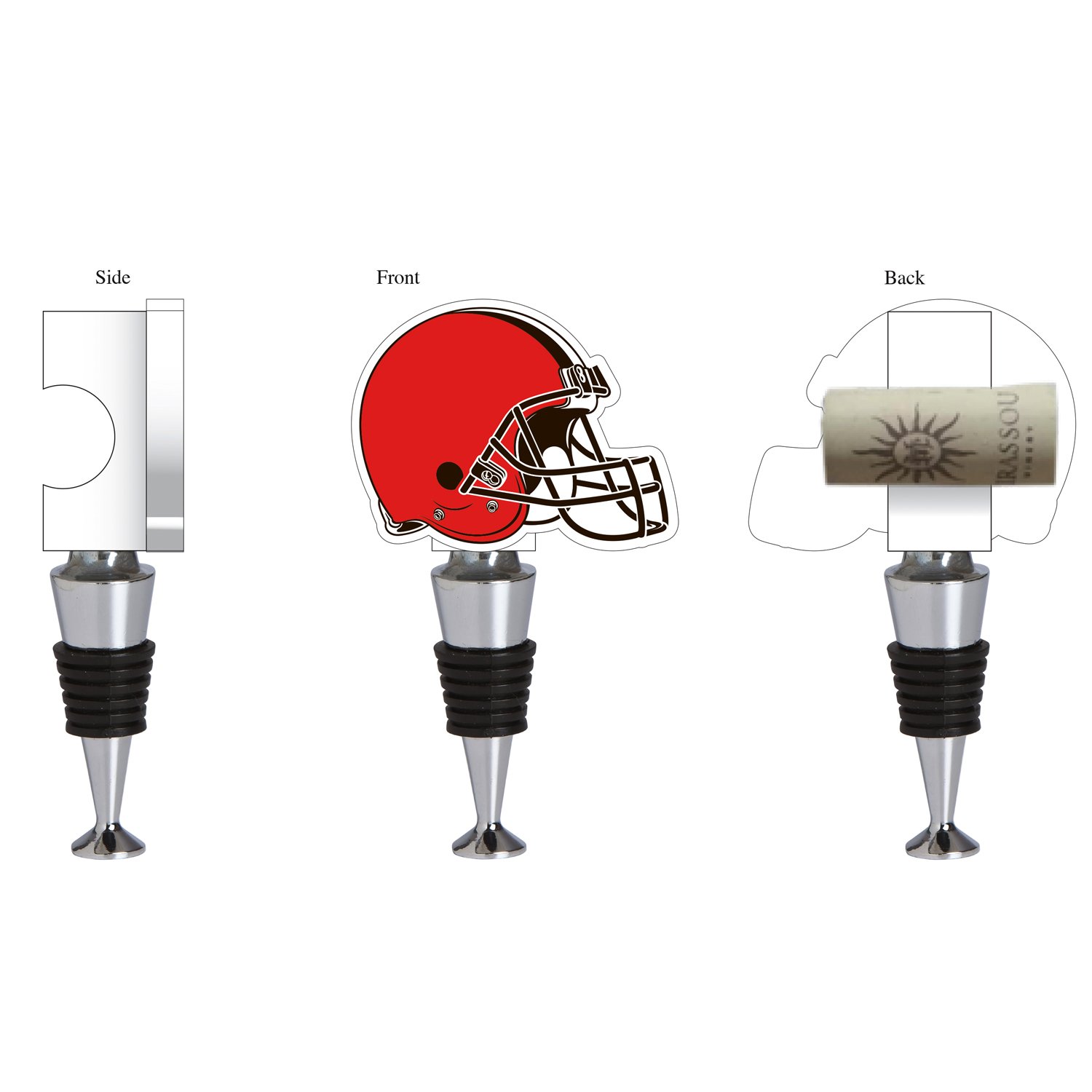 Team Sports America Cleveland Browns Hand-Painted Team Logo Bottle Stopper
