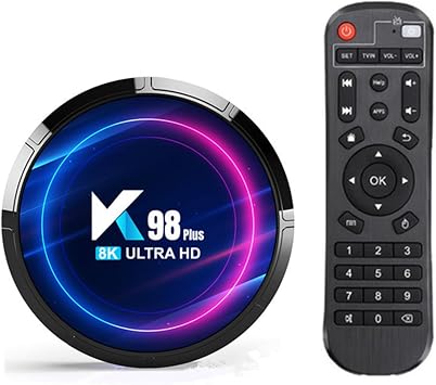 CHROX Android TV Box 13.0, K98 PLUS Android TV Box 4GB RAM 64GB ROM, rk3528 Quad Core 64 Bit 1000M LAN Dual WiFi 2.4G/5G 8K/4K/AV1/3D/USB 3.0/BT 4.2 Set-Top Box,4gb+32gb