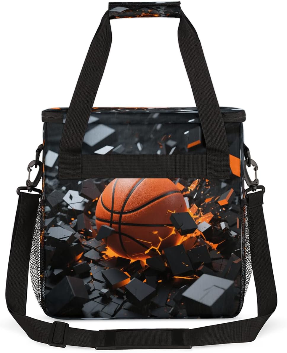 Explosive Basketball Portable Coffee Maker Carrying Bag Compatible with Keurig K-Mini or K-Mini Plus - Travel Storage Tote with K-Cup Pod Pockets for Single Serve Coffee Brewer