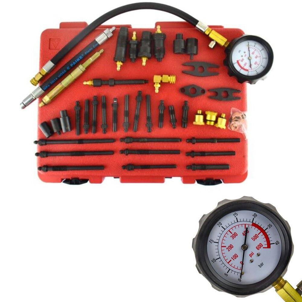 Juego de comprobación de presión de gasolina, comprobador de compresión de pérdida de presión, 0 – 40 bar, para motores de gasolina y diésel, juego de comprobadores de compresión, para coches,