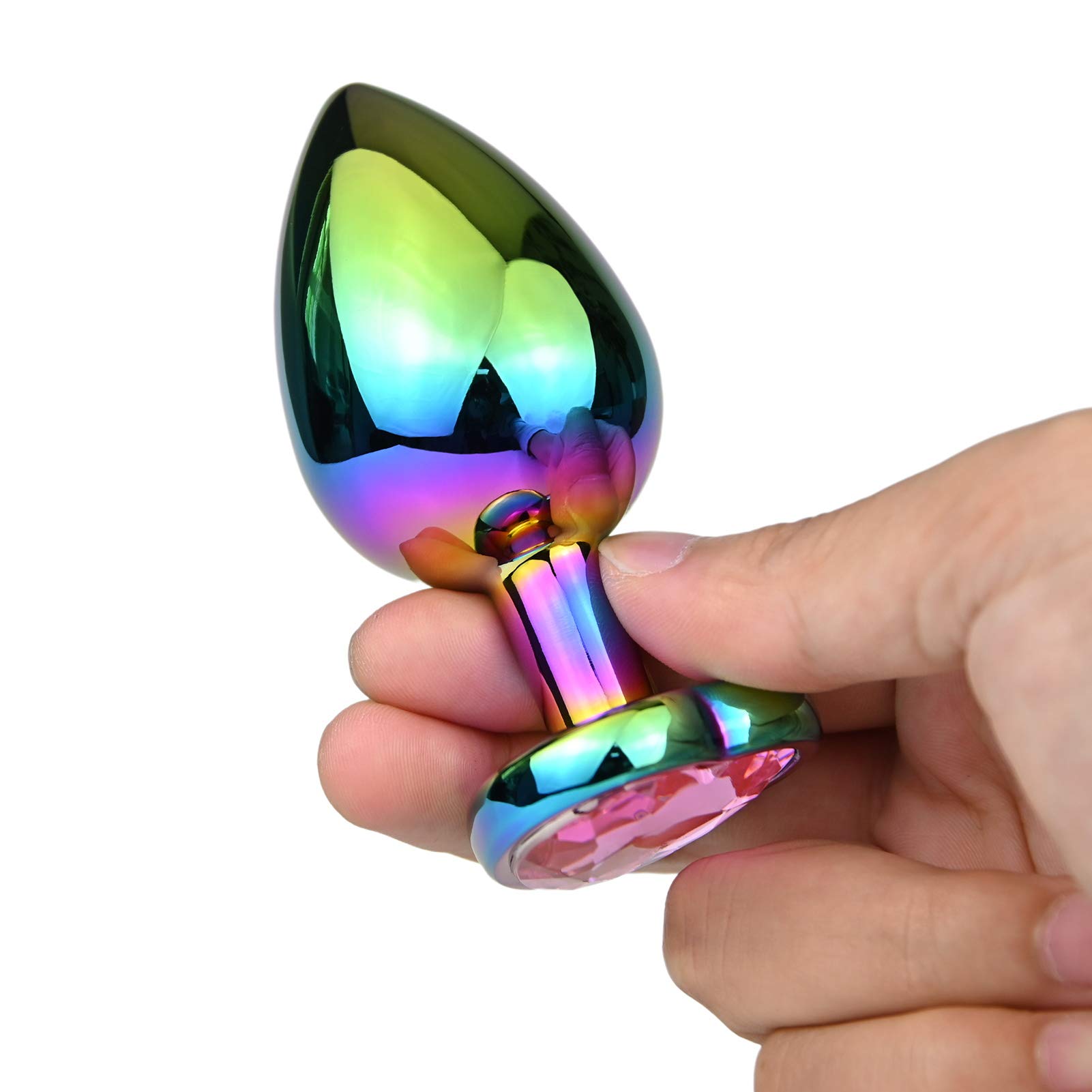 Anal Plugs 3PCS Anal Trainer Set Colorful Metal Butt Plug Heart Shape Jewelry Anal Sex Toys for Beginners Advanced Users Sex Factory ()