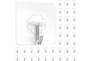 36 Pcs 15LB Wall Hooks, No Damage Sticky Hooks,Clear Adhesive Hooks
