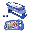Orilorwy Switch Lite Case Protective Case for Nintendo Switch Lite Model 2019, Dockable Flip Case for Switch Lite and 2 Thumb Grip Caps
