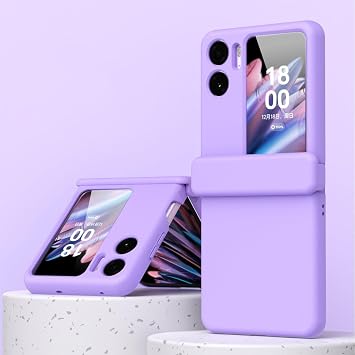Mobile Phone Flip Case Compatible with Oppo N2 Flip Case Hinge Coverage Protection,Full Body Hard PC Ultra-Thin Shockproof Protective Phone Case for Oppo N2 Flip,Anti-Fingerprint Matte FinishPurple