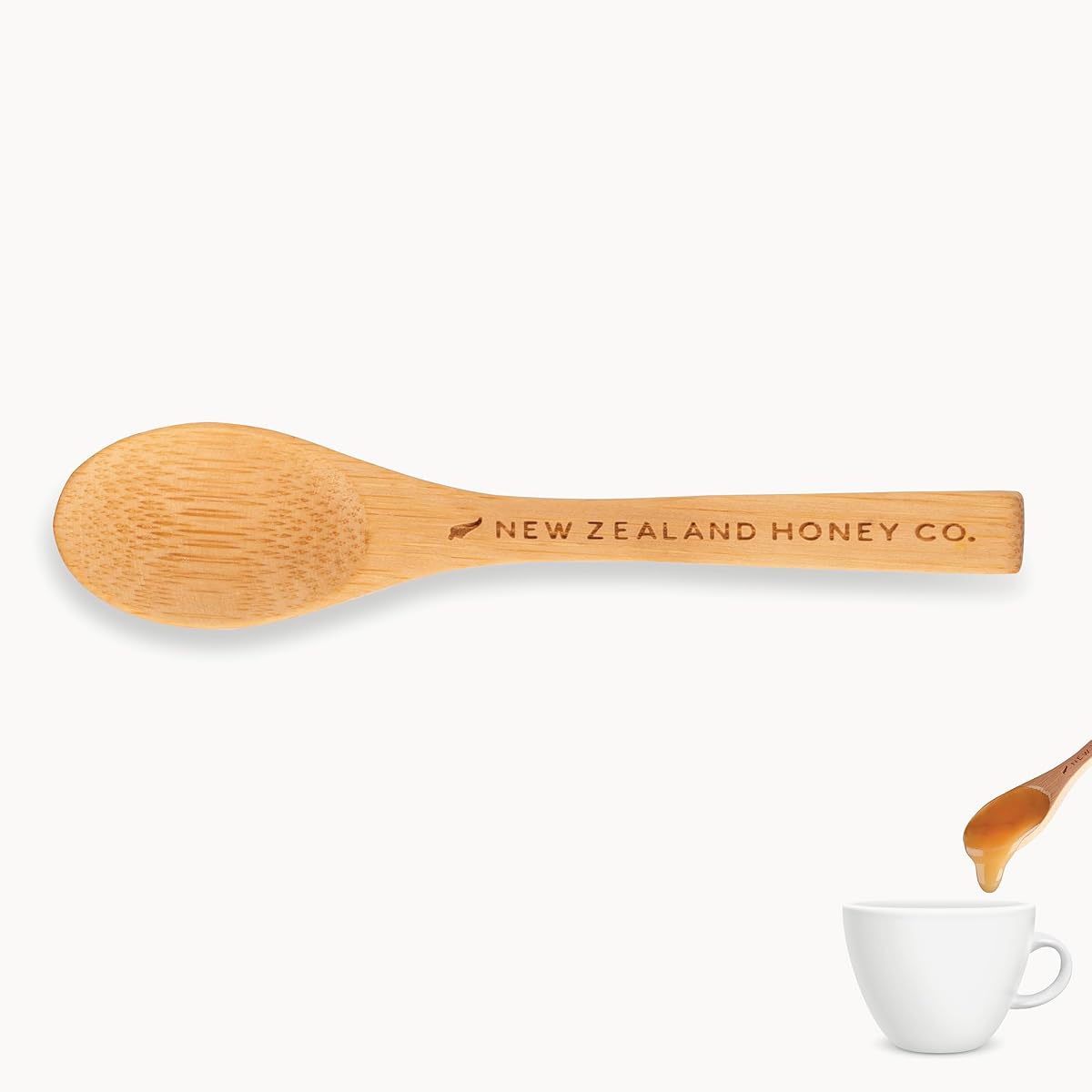 New Zealand Honey Co. Cuchara de bambú para miel de Manuka, 4,7" (12 cm)