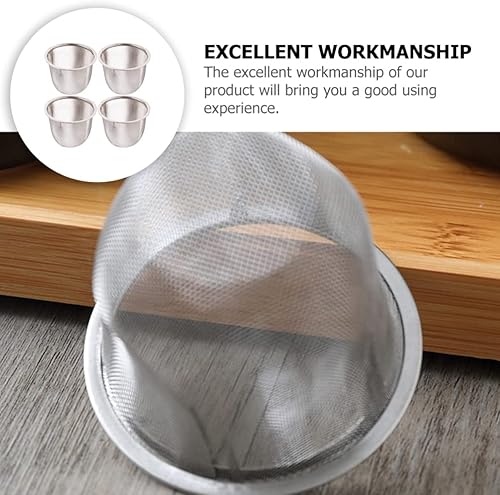 Miniatura 7 de Kichvoe 4 piezas de filtro de tetera de tetera de tetera de drenaje de red de té infusor de té de metal suministros de té de acero inoxidable