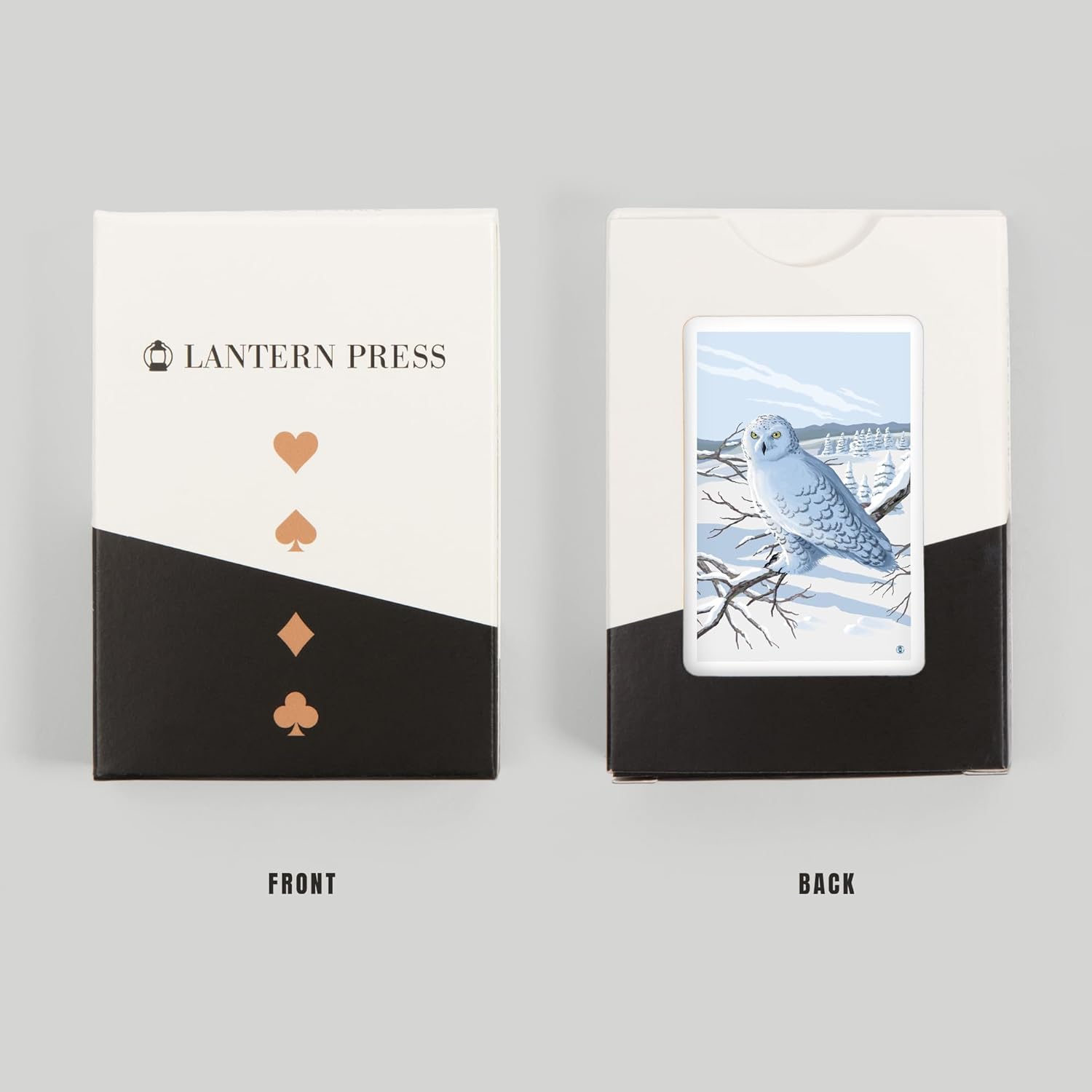 Lantern Press Snowy Owl, 52 Playing Cards for Adults, Poker Size Card Deck