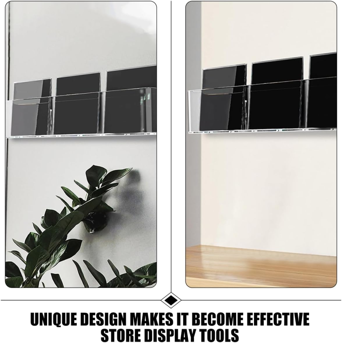 Mobestech Wall Mount Acrylic CD Storage Rack Set, 2 Piece Display Holder
