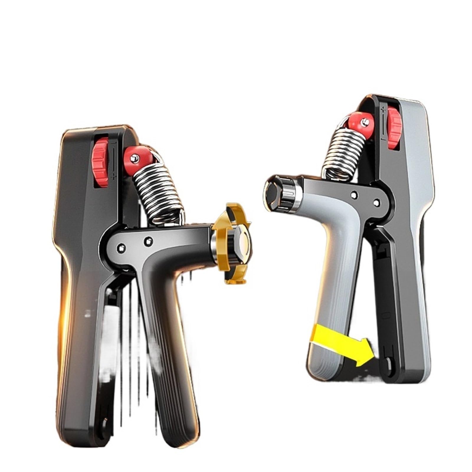 Fortalecedor de Agarre, Dispositivo de conteo electrónico con Peso Ajustable(Black Grey)