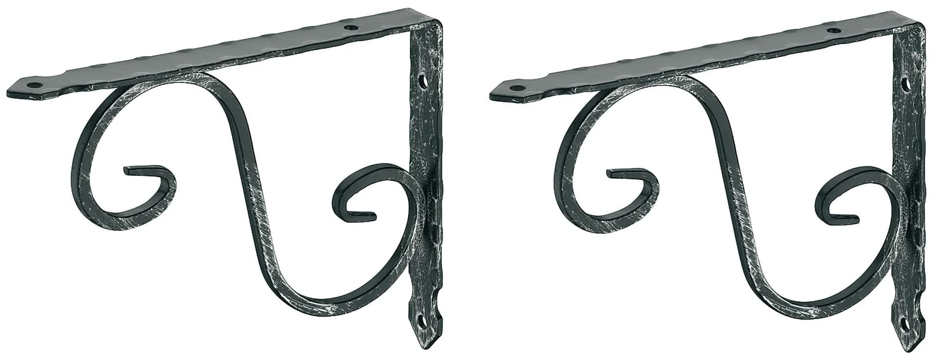 cyclingcolors 2x soportes para estantes antiguos muebles acero forjado negro 150 x 115 mm vintage 15 kg por pieza rústica fijación escuadra consola rígida