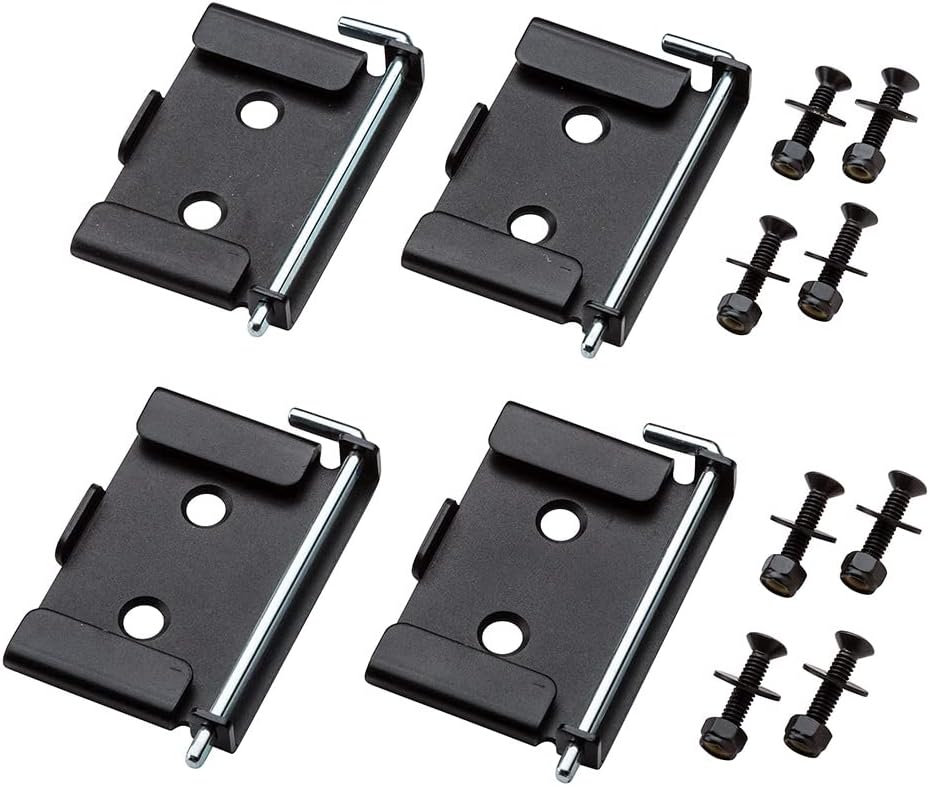 4-Pack Rockler Quick-Release Workbench Caster Plates | Wood Workbench Caster Plate Set w/Locking Pins, Washers, Head Bolts & More