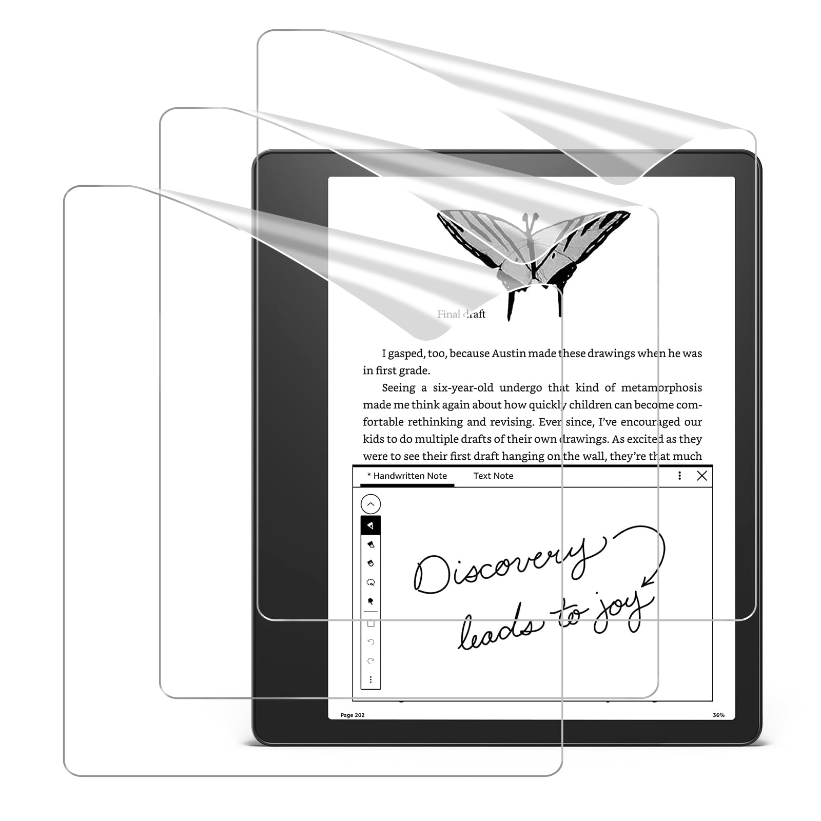 CoBak 3 Pack Anti-Glare Matte Screen Protector for 10.2" Tablet 2024/2022 Kindle Scribe, Boox Note Air, TouchPad D10 - High Clarity, Fingerprint Resistant, Anti-Bubble PET Film