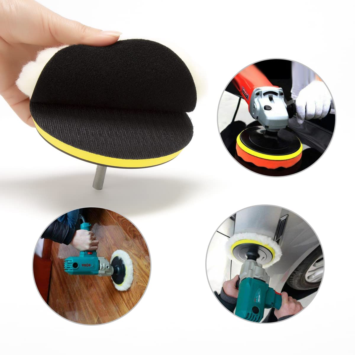8 Pcs Buffing Pads Waxing Polishing Buffer Drill Sponge Kit for Car Polish Tool