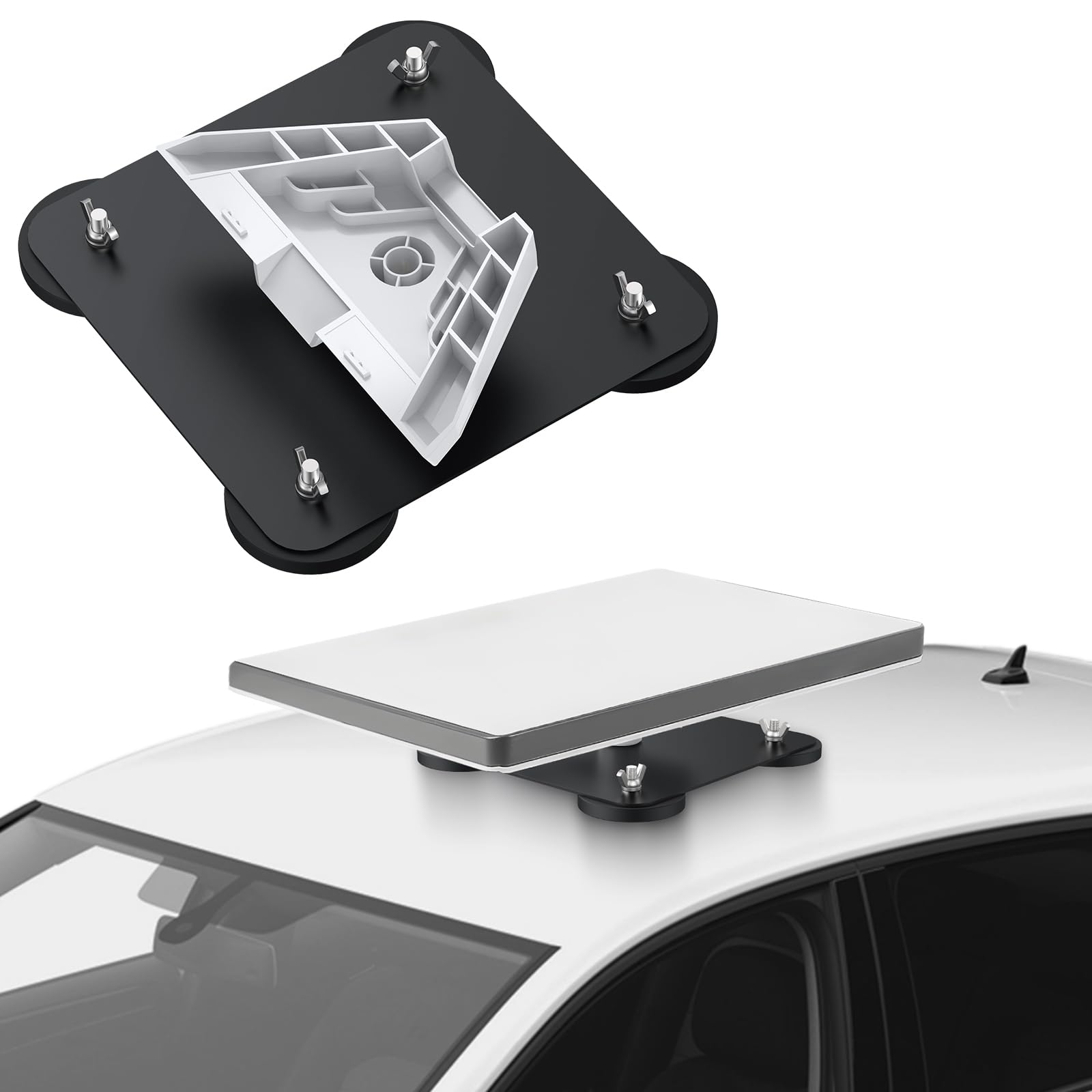Justech Starlink Mini Supporto Magnetico per Tetto Auto Kit di Montaggio Magnetico Compatibile con Starlink in Lega di Alluminio Mini supporto Starlink a Sgancio Rapido per Camper, Furgoni, Camion