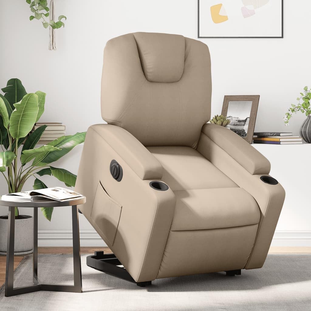 Fauteuil de relaxation électrique en cuir synthétique rembourré ergonomique avec fonction allongée et dossier réglable, accoudoir large, idéal pour le salon et le bureau