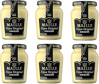 Mustard, Dijon Originale No Added Sulfites, 7.5 oz, 6 Count (Packaging may vary)