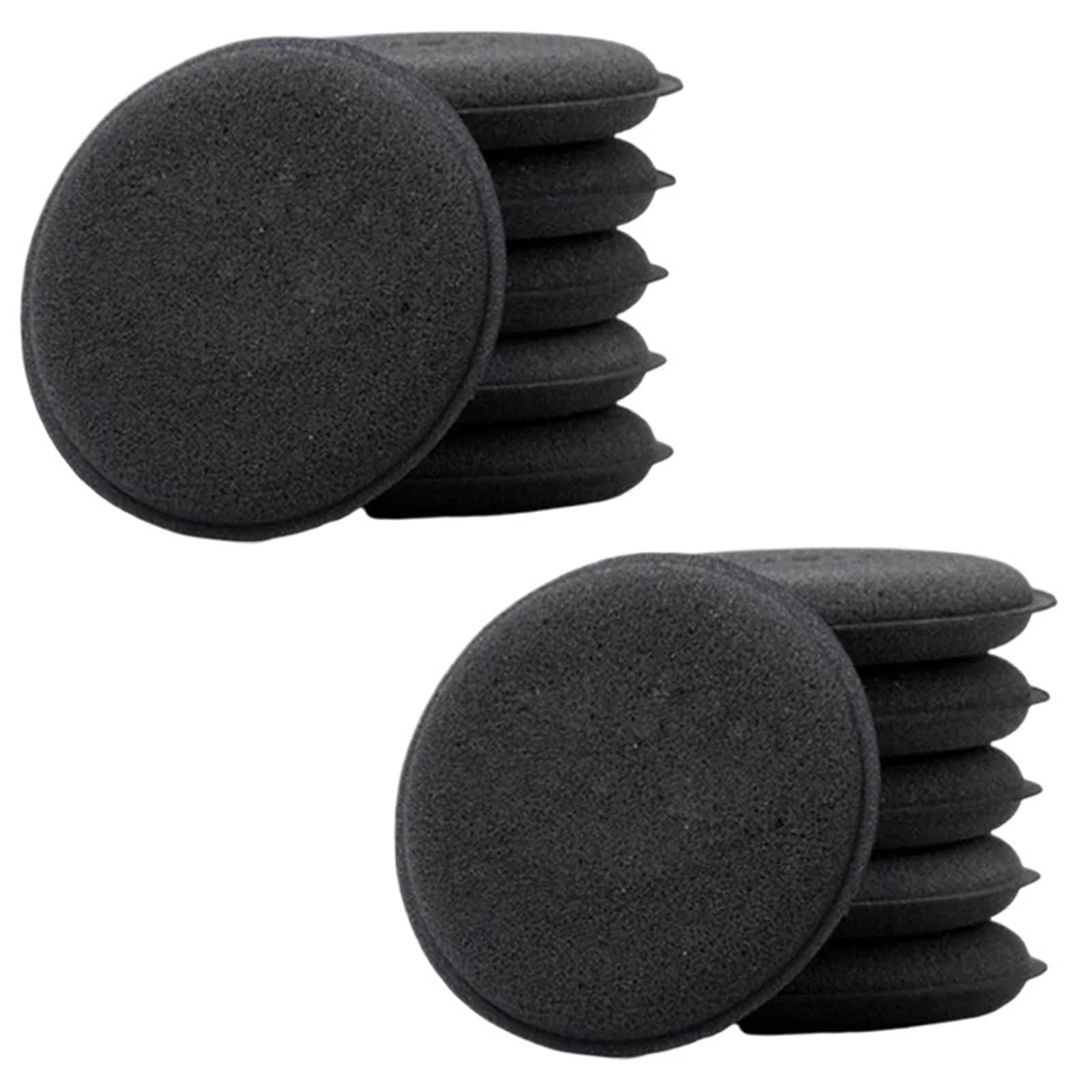 20/10/5Pcs Car Waxing Polish Sponges Round High Density Foam Applicator Pads Curing And Polishing Sponges Car Detailing Tools(Black 10pcs)