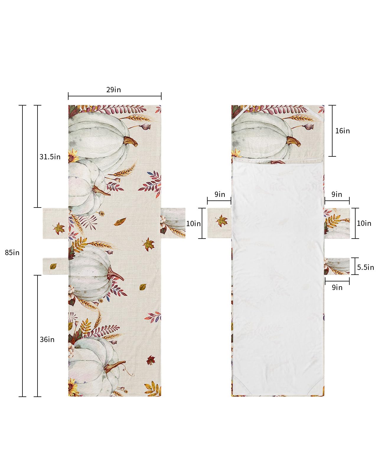 Thanksgiving White Pumpkin, Beach Lounge Chair Towel Cover, Soft Chaise Lounge Towel with Side Pockets Patio Pool Chairs Cover for Beach/Pool Sunbathing 29x85 Fall Harvest Farmouse Sunflower