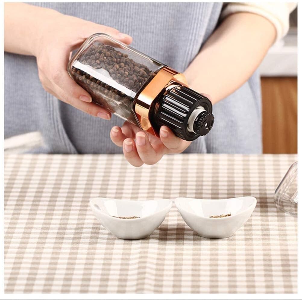 Salt and Pepper Grinder Set Pepper Grinder Refill Professional Salt and Pepper Mills, Premium Set of Salt and Peppercorn Grinders with Adjustable Ceramic Coarseness, Acrylic and Glass Body Shakers