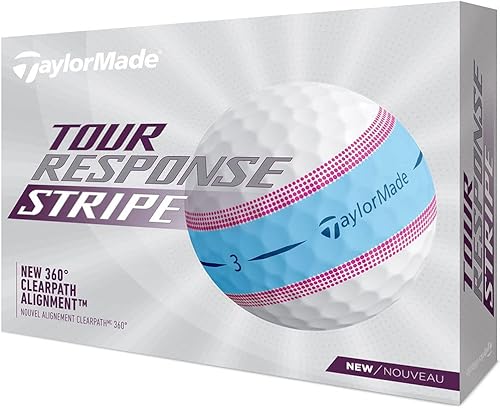 Miniatura 2 de TaylorMade Pelotas de golf Tour Response Stripe para hombre - AzulRosa