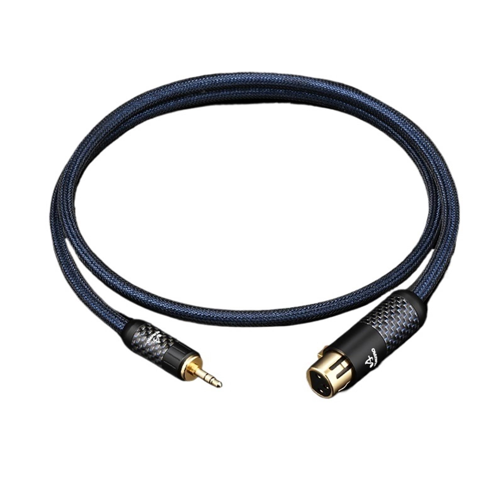 Kabel audio HiFi 3,5 na XLRR męski/żeński stereo jack 3,5 mm do XLRR zrównoważony mikrofon (1,5 m)