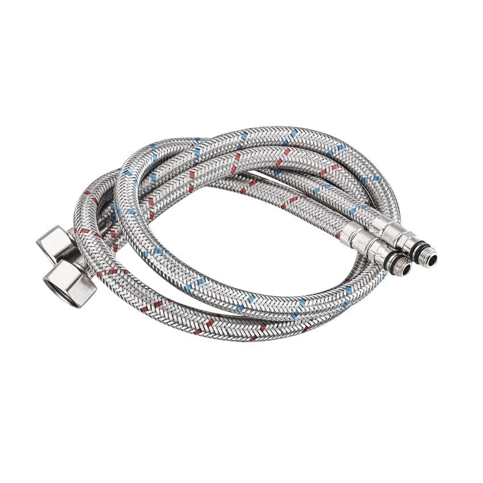 Tubo Flessibile Intrecciato in Acciaio Inox 304, Tubo di Ingresso per Rubinetto Acqua Calda e Fredda a Testa Singola 1/2 3/8 9/16 60 cm Confezione da 2 (C)