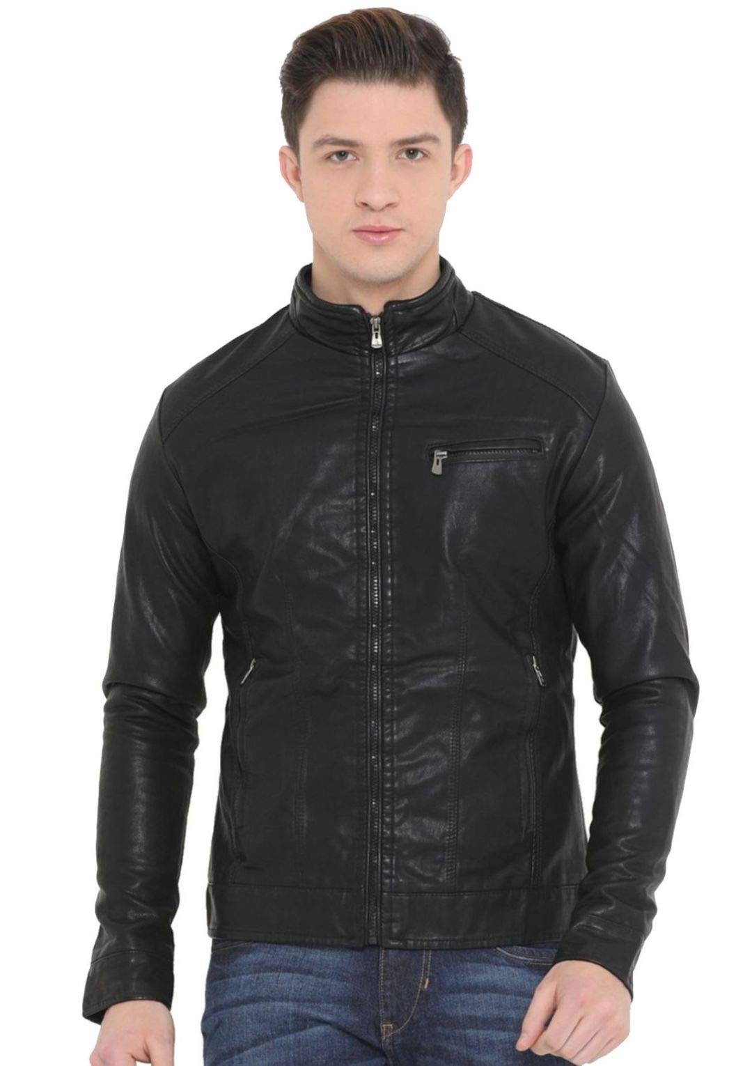 new choice leather Pure Genuine Leather Jacket For Men's (NEWCHOICE-553-Black)-picture-14