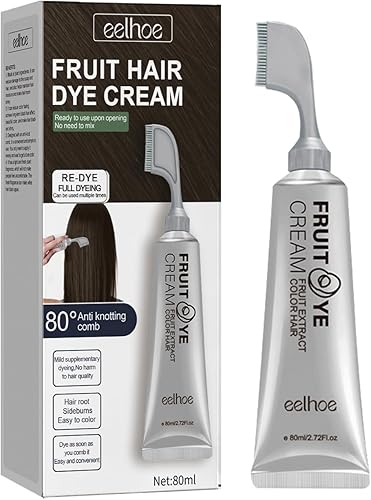 Hair Dye Cream 80ml Natural Plant Extract - Gentle Long-Lasting No Damage to The Scalp 3 Models Percent Gray Coverage