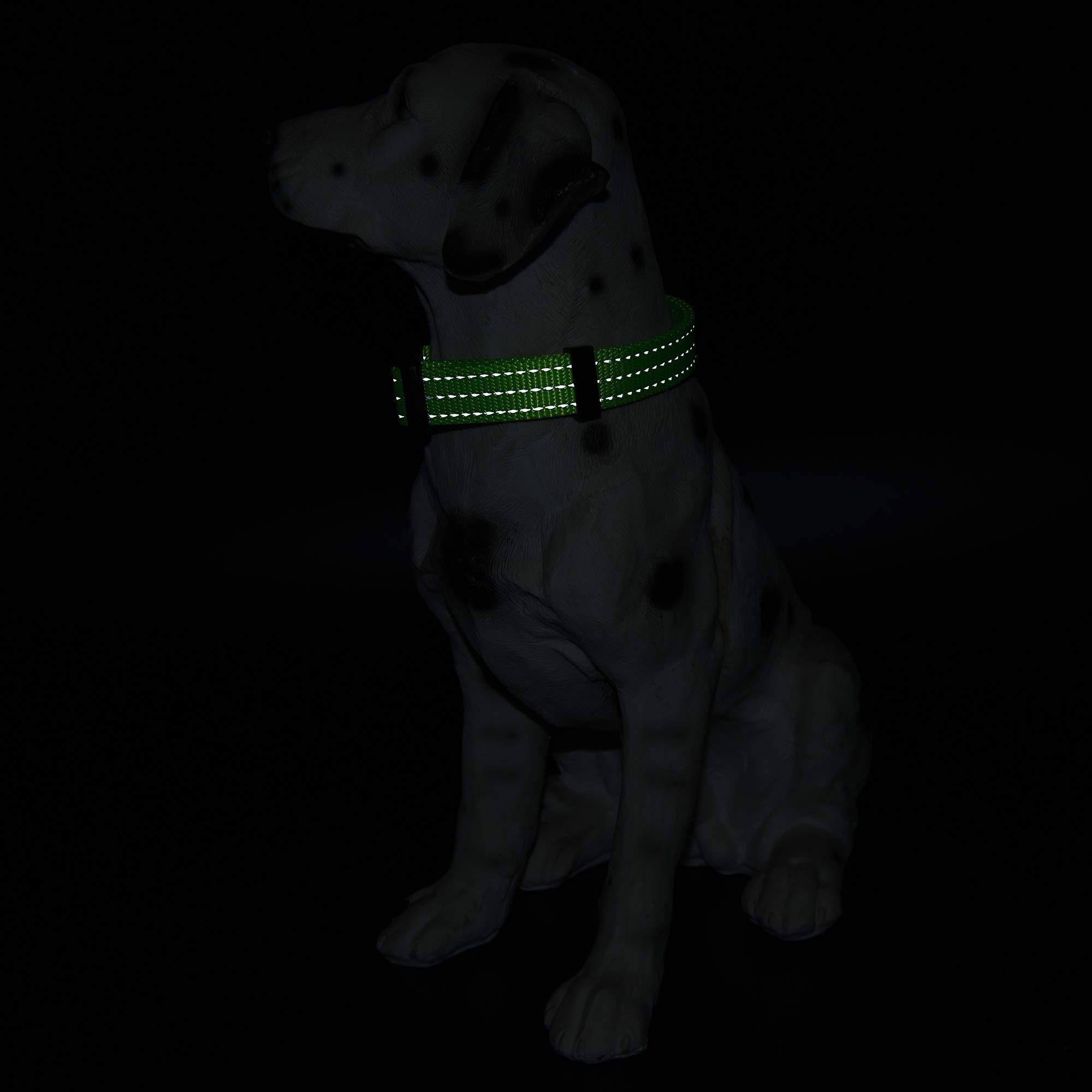 Mile High Life - Collare per cani, in nylon, con tre cinghie riflettenti 3M, colore: verde lime, blu, rosa, viola