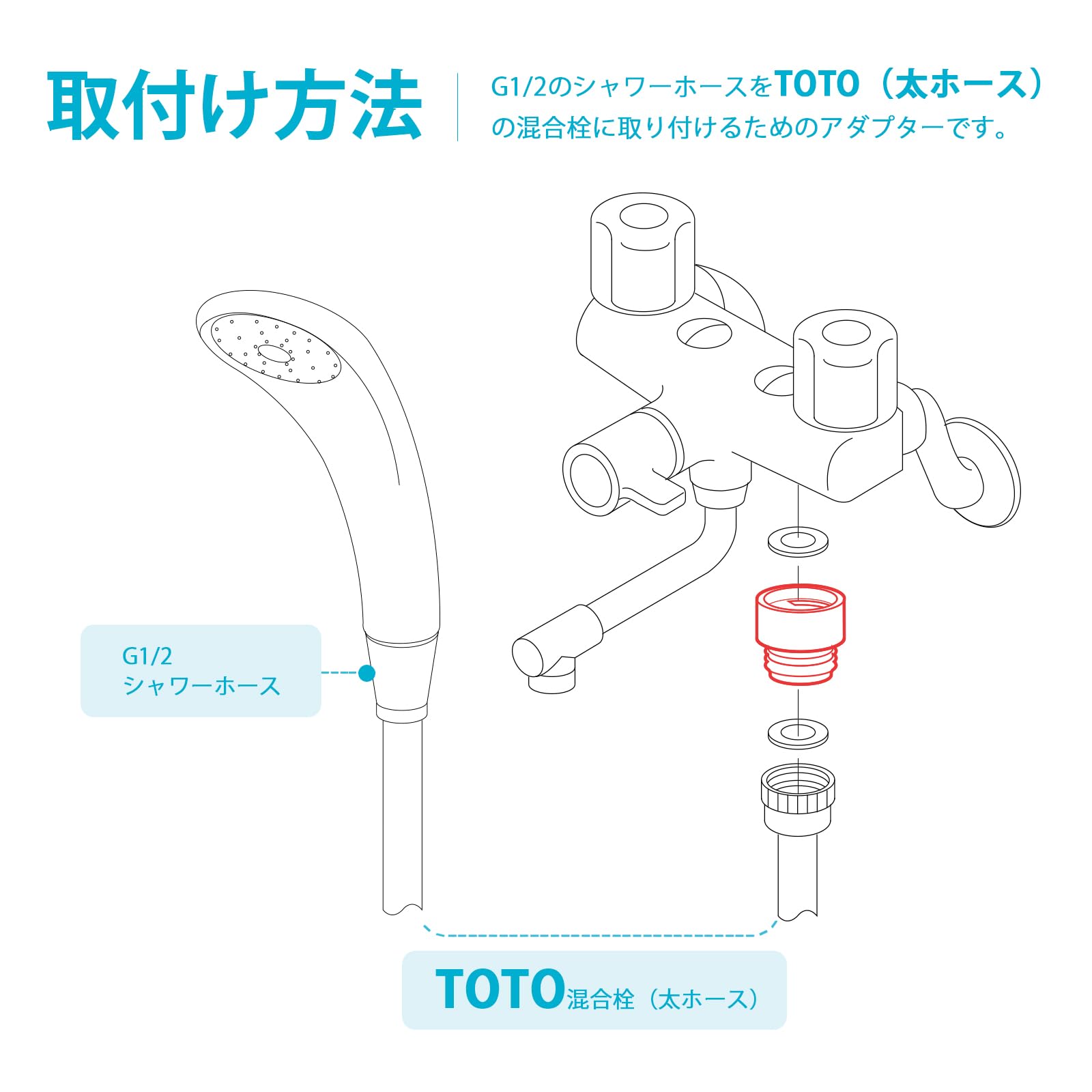 Amazon.co.jp: OFFO 水栓パーツ アダプター 混合栓側用アダプター TOTO 
