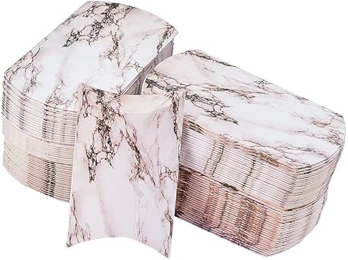 Vista 61 de Airssory 100 unidades de almohada de papel kraft vintage de 3 x 2 pulgadas, caja de embalaje de dulces, caja de embalaje de dulces, cajas de regalo