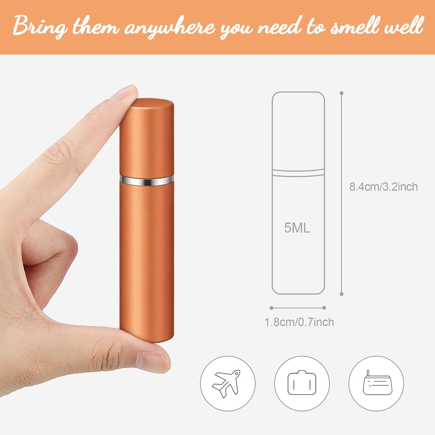 Motiskyy 70 Pcs 5 ml Perfume Travel Refillable Atomizers Bulk Mini Cologne Atomizer Sprayer with Perfume Refill Pump Dispenser Pump Transfer Tool(Rainbow Color)