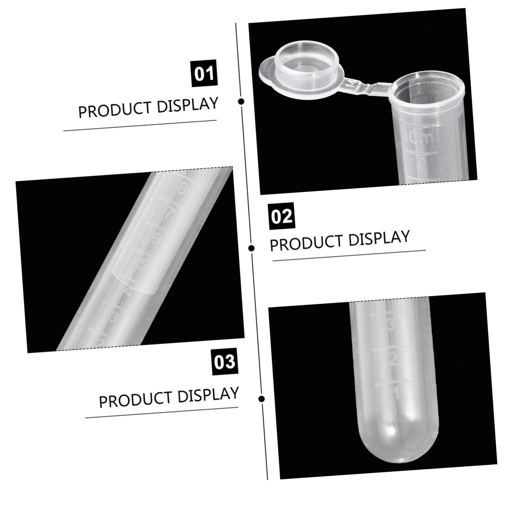 200 Pezzi Provette Centrifuga da 10ml in Plastica Tappo a Scatto, Alta Trasparenza e Pareti Lisce, per Biologia Molecolare e Uso Laboratorio Scientifico