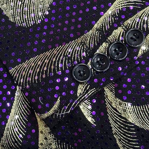 Veste de costume homme violette L smoking style disco décontracté - 4