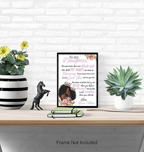 Vista 5 de African American Girl Wall Art - Black Art - Girls Bedroom Decor - Daughter Gifts - Little Girls Room - Baby Nursery Toddler - Afro Girl
