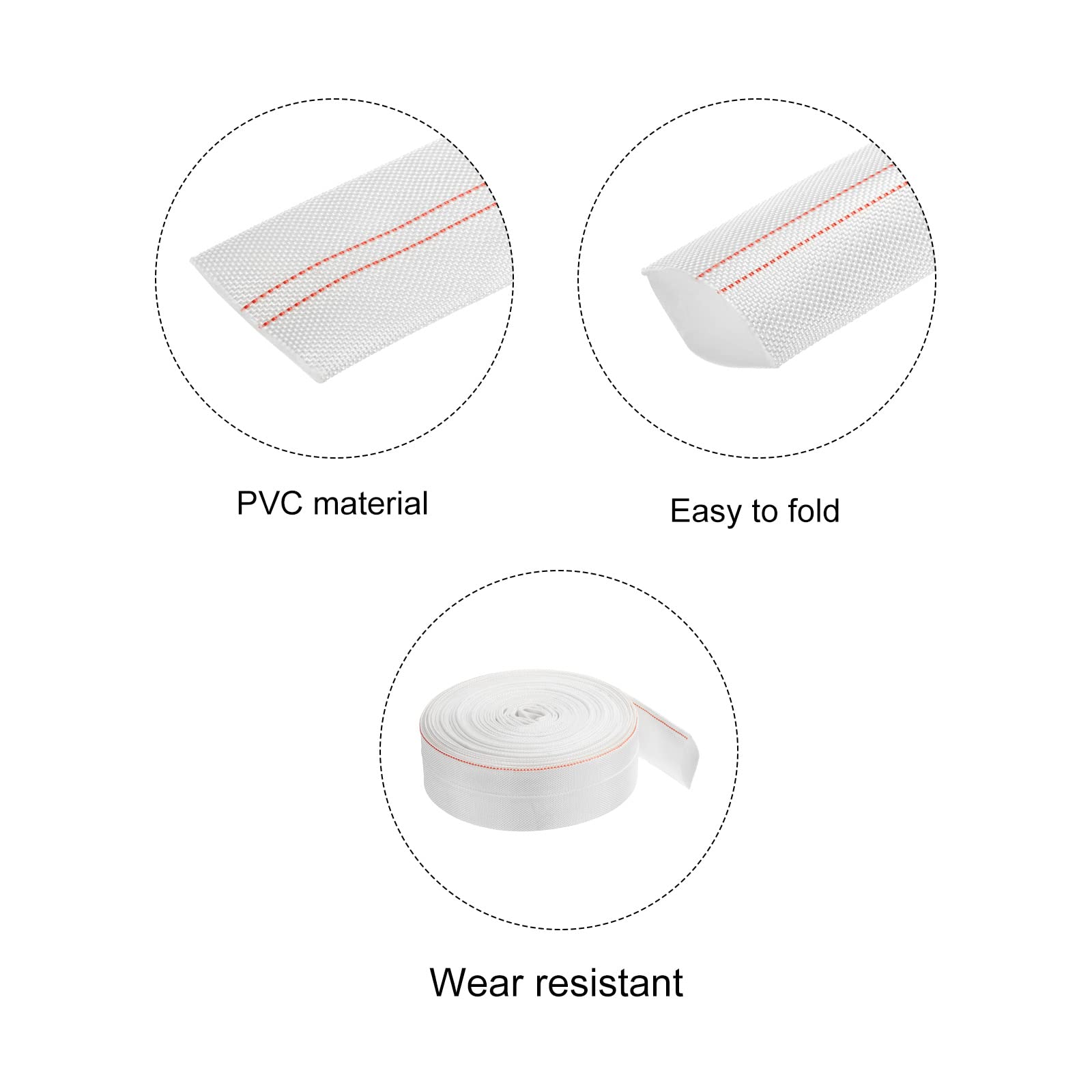 PATIKIL 40mm ID 49ft Tubo Flessibile Piatto Lavaggio Leggero, 0.8MPa Tubo Flessibile di Scarico Piatto in PVC per Piscina Giardino Manichetta per Irrigazione